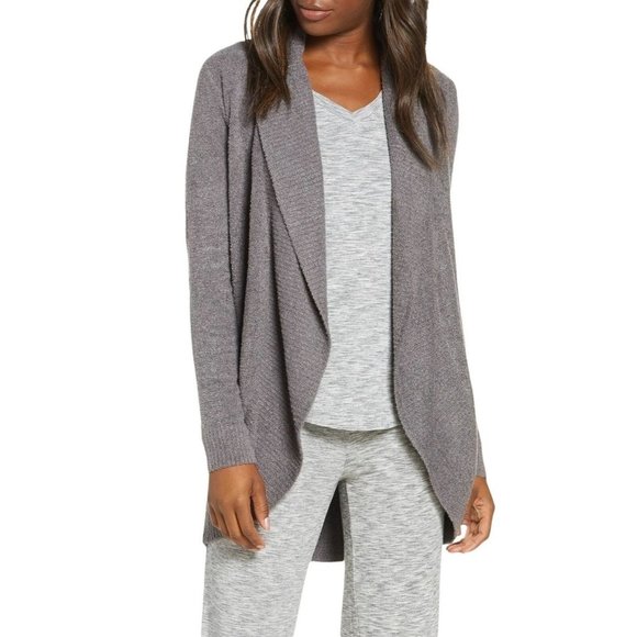 Barefoot Dreams Womens Gray Open Front CozyChic Li - Picture 1 of 9
